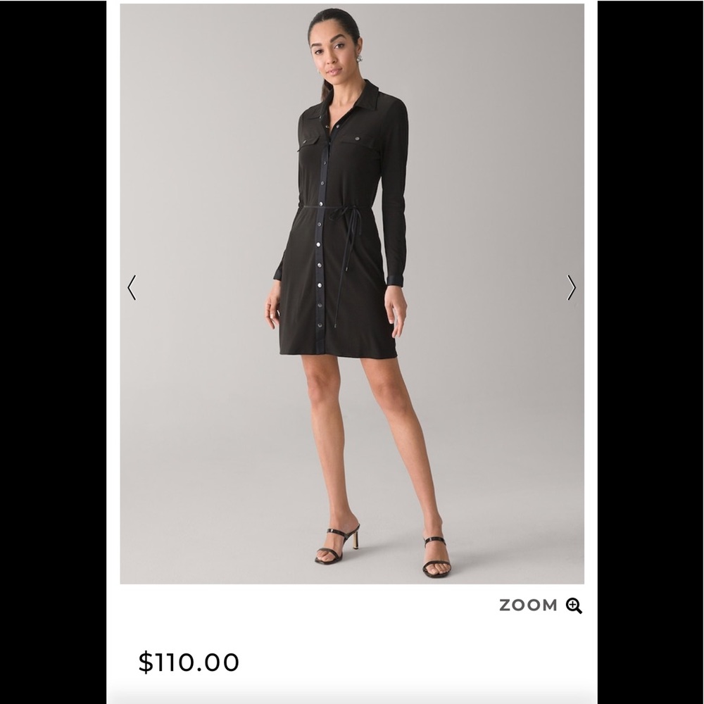 White House Black Market Long-Sleeve Matte Jersey Shirtdress